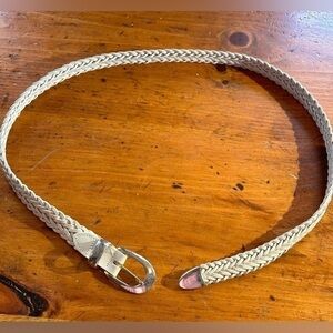 Vintage  Capezio Genuine Leather braided belt with silver buckle Size M/L